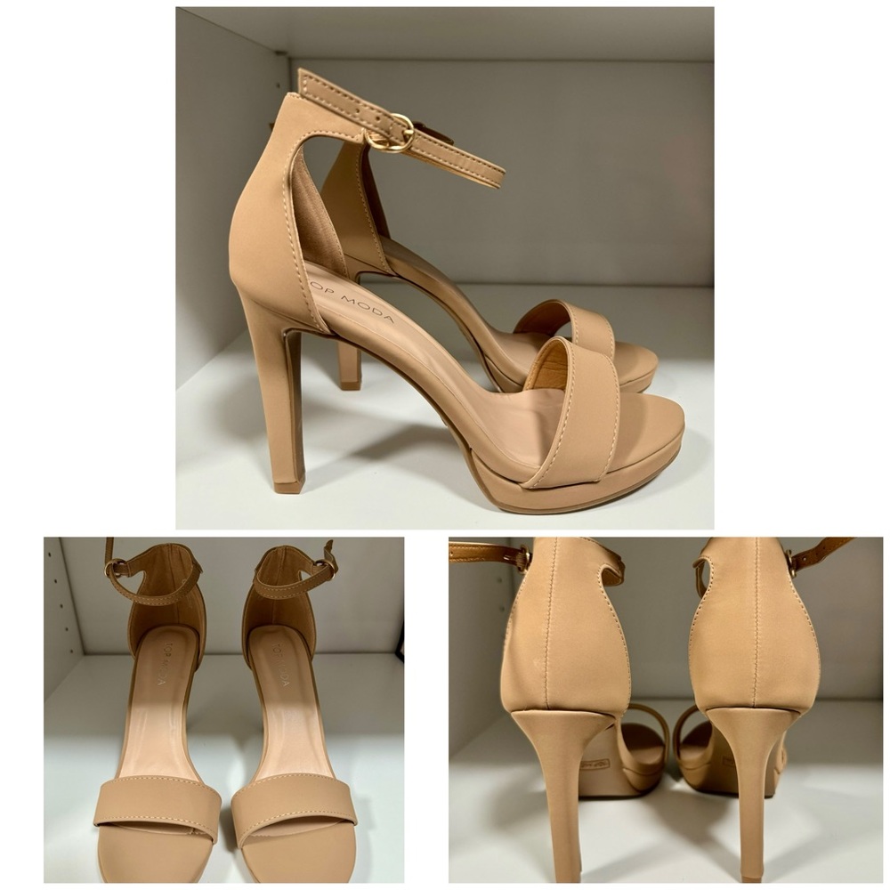 Brand. New, size 7.5 beige Top Moda heels!